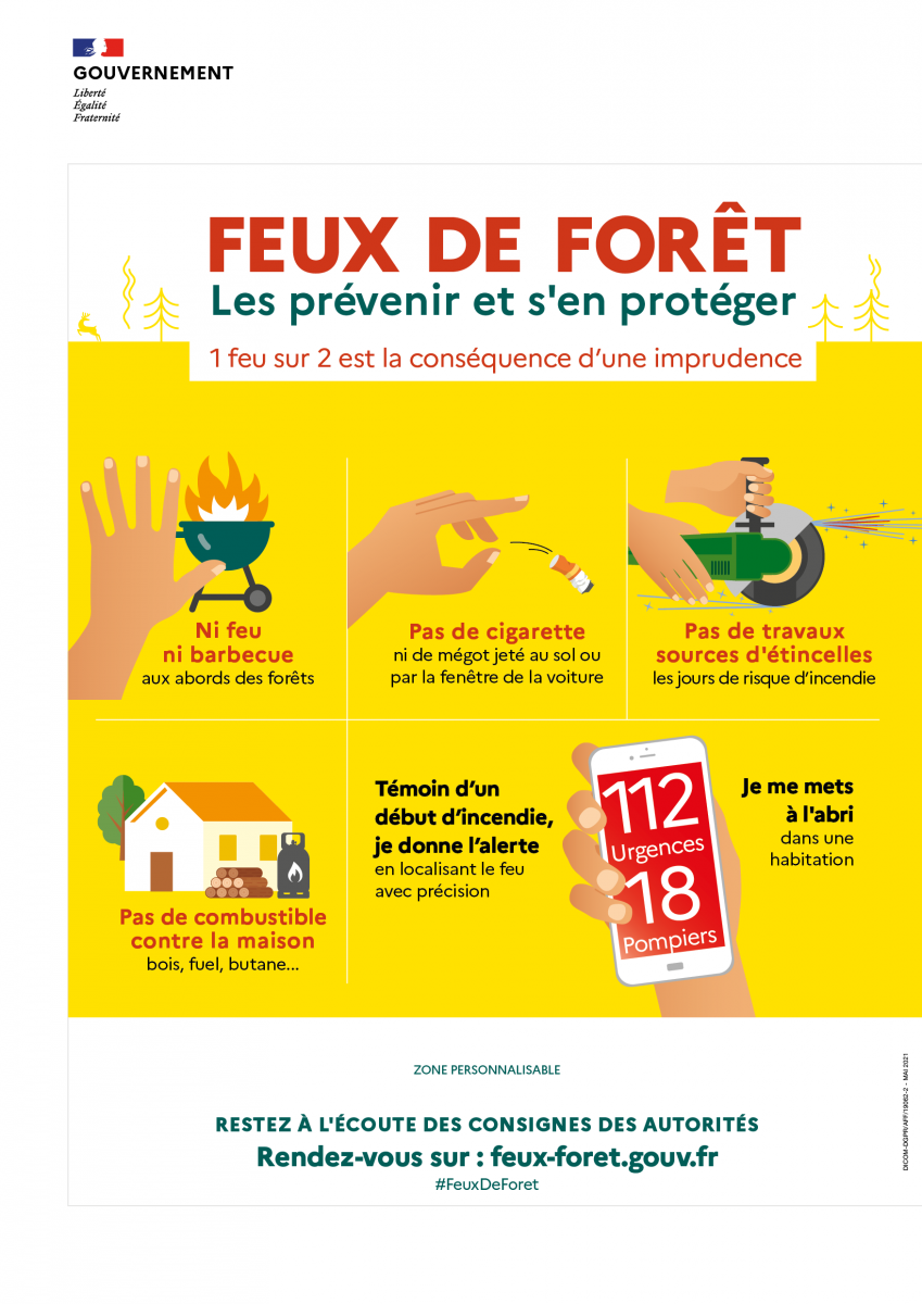 Messages de prévention pour éviter les départs de feux en forêt